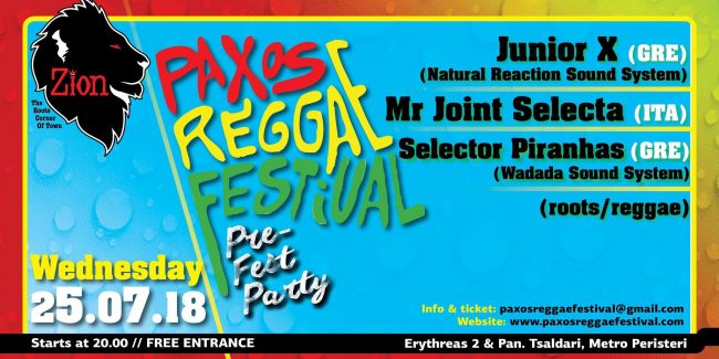 Paxos Reggae Festival PRE FEST Party